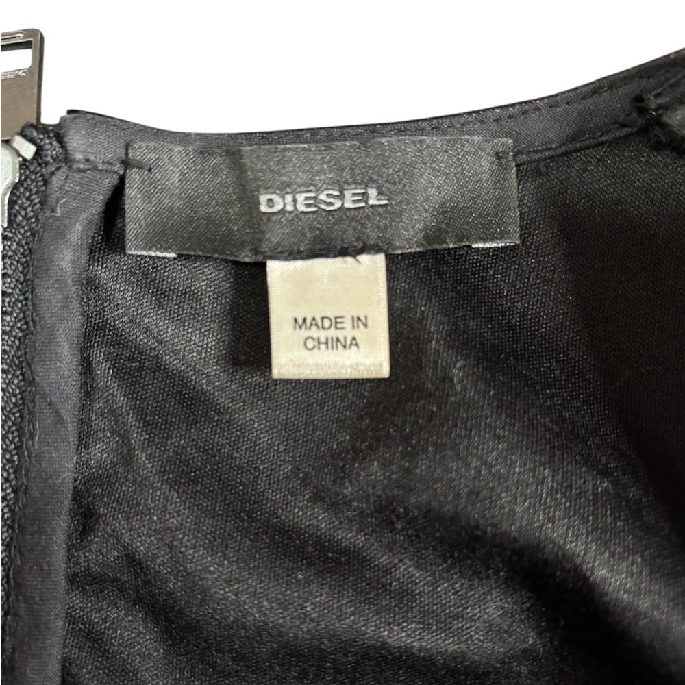 Diesel Vintage Y2K Faux Patent Leather Mini Dress Sleeveless Fit & Flare Sz S - Picture 5 of 6